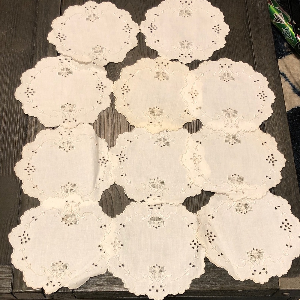 White Embroidered Linen Set (12)